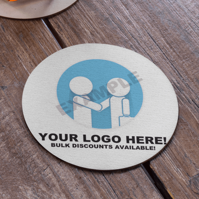 Custom Business Logo Circle Rubber Coasters - Bulk Discounts, No Minimum Order!