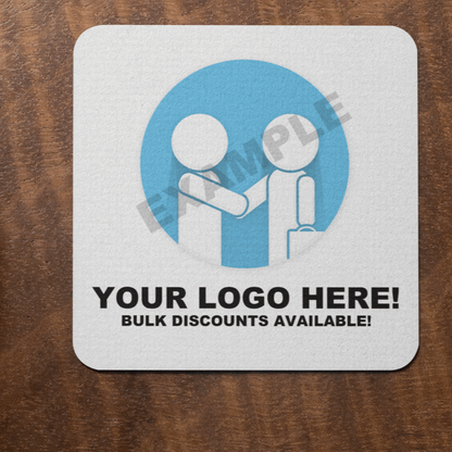 Custom Business Logo Square Rubber Coasters - Bulk Discounts, No Minimum Order!