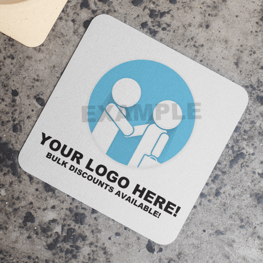 Custom Business Logo Square Rubber Coasters - Bulk Discounts, No Minimum Order!