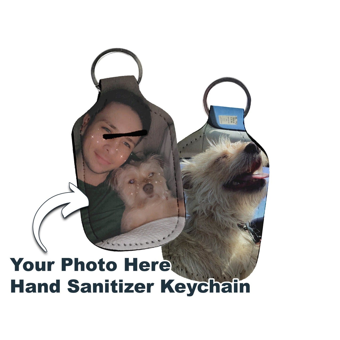 Custom Neoprene Hand Sanitizer Holder Keychain - Add Your Photos