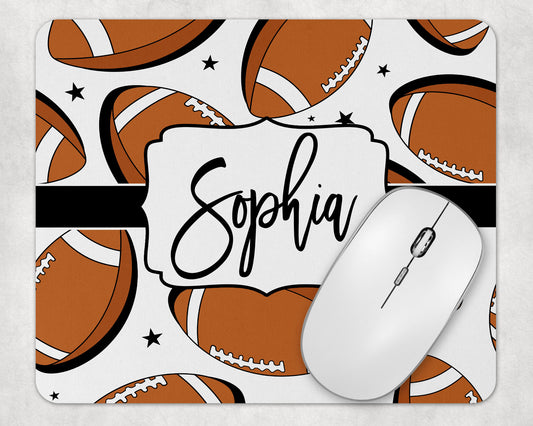 Football Pattern Personalized Add Your Name Mouse Pad