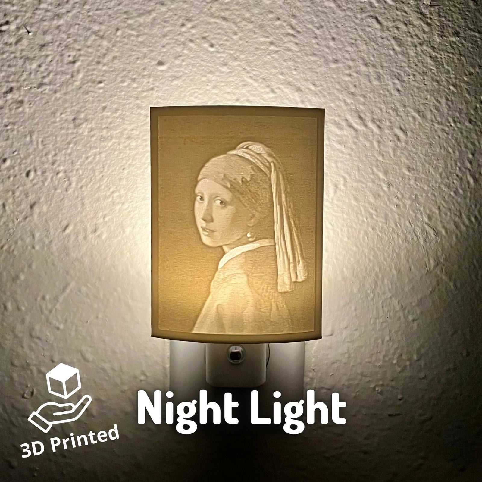 Girl with a Pearl Earring - Johannes Vermeer - 3D Printed Night Light
