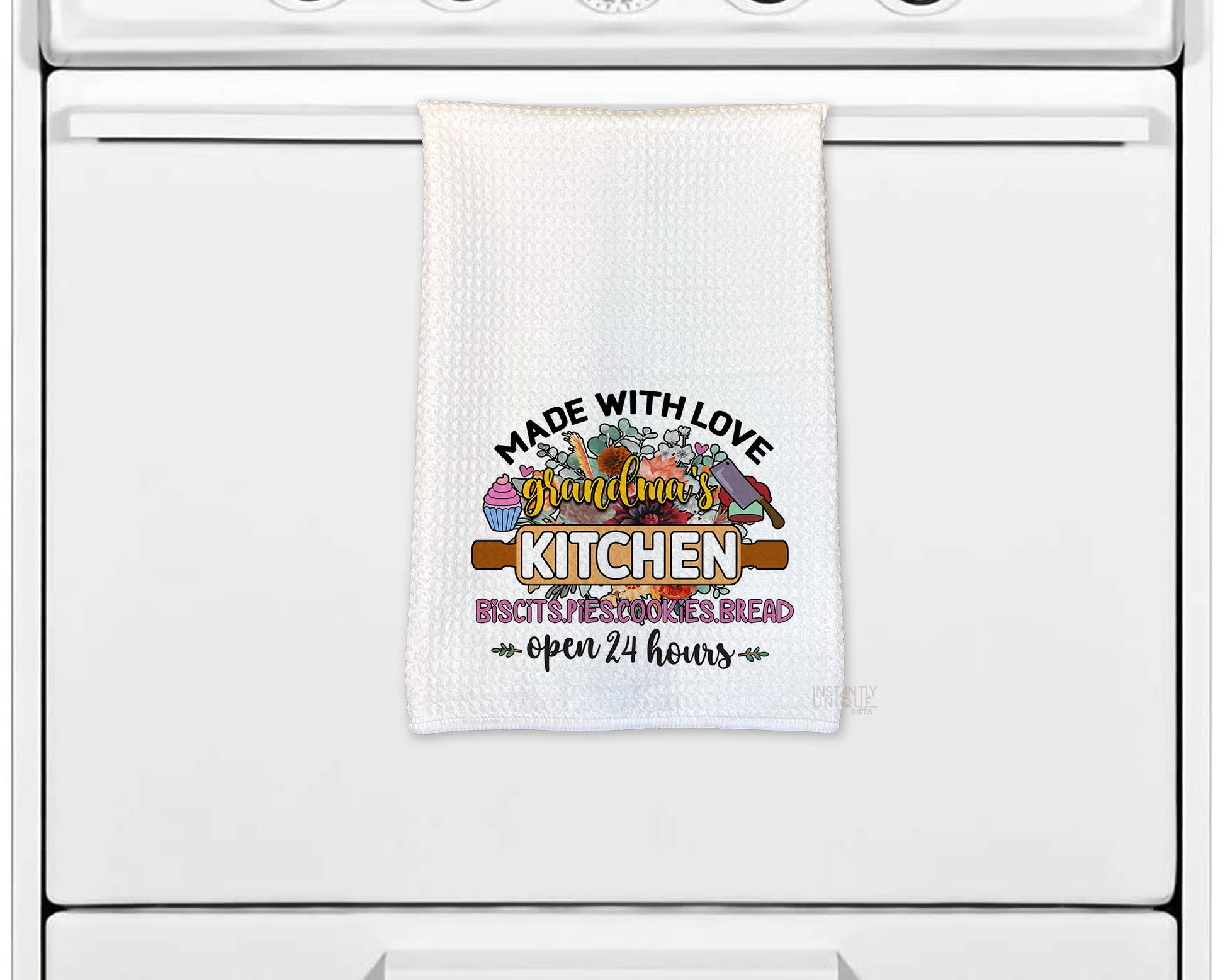 Grandma's Kitchen - Made with Love Waffle Weave Kitchen Towel