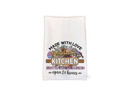 Grandma's Kitchen - Made with Love Waffle Weave Kitchen Towel
