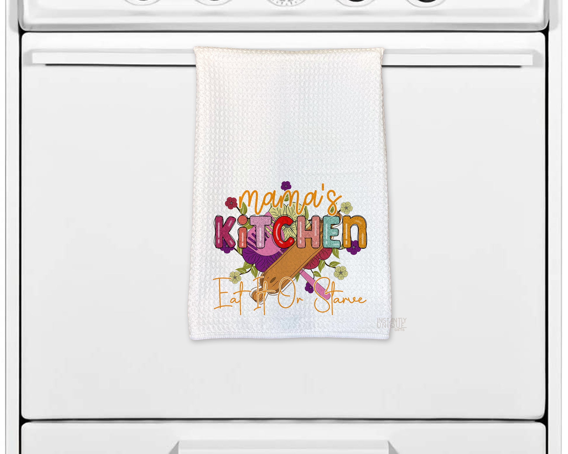 Mama's Kitchen - It it or Starve Waffle Weave Kitchen Towel