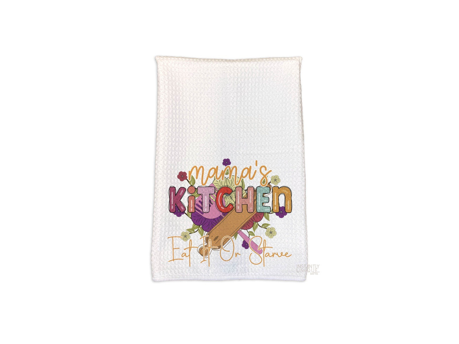 Mama's Kitchen - It it or Starve Waffle Weave Kitchen Towel