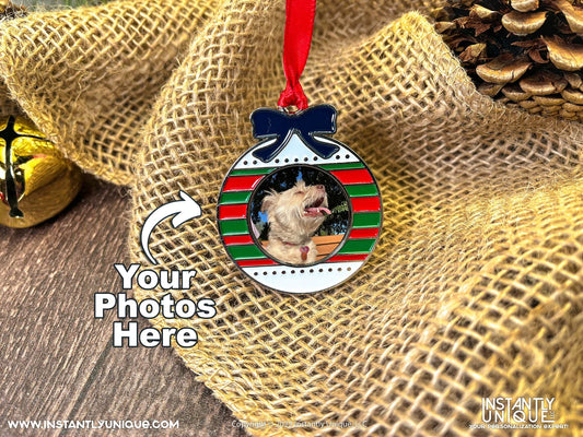 Ornament Ball Shaped Metal Ornament - Add Your Photo Christmas Ornament