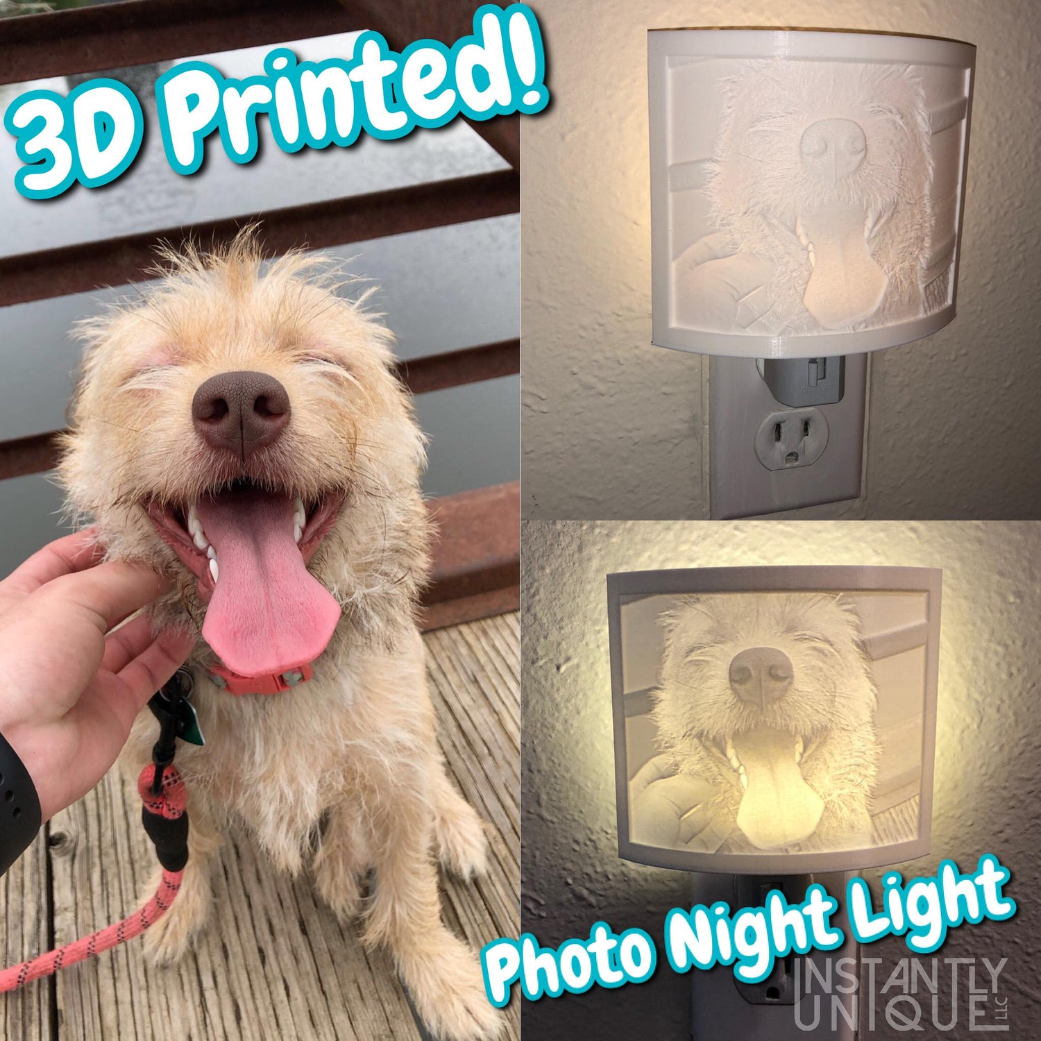 3D Printed Photo Nightlight Personalized Lithophane