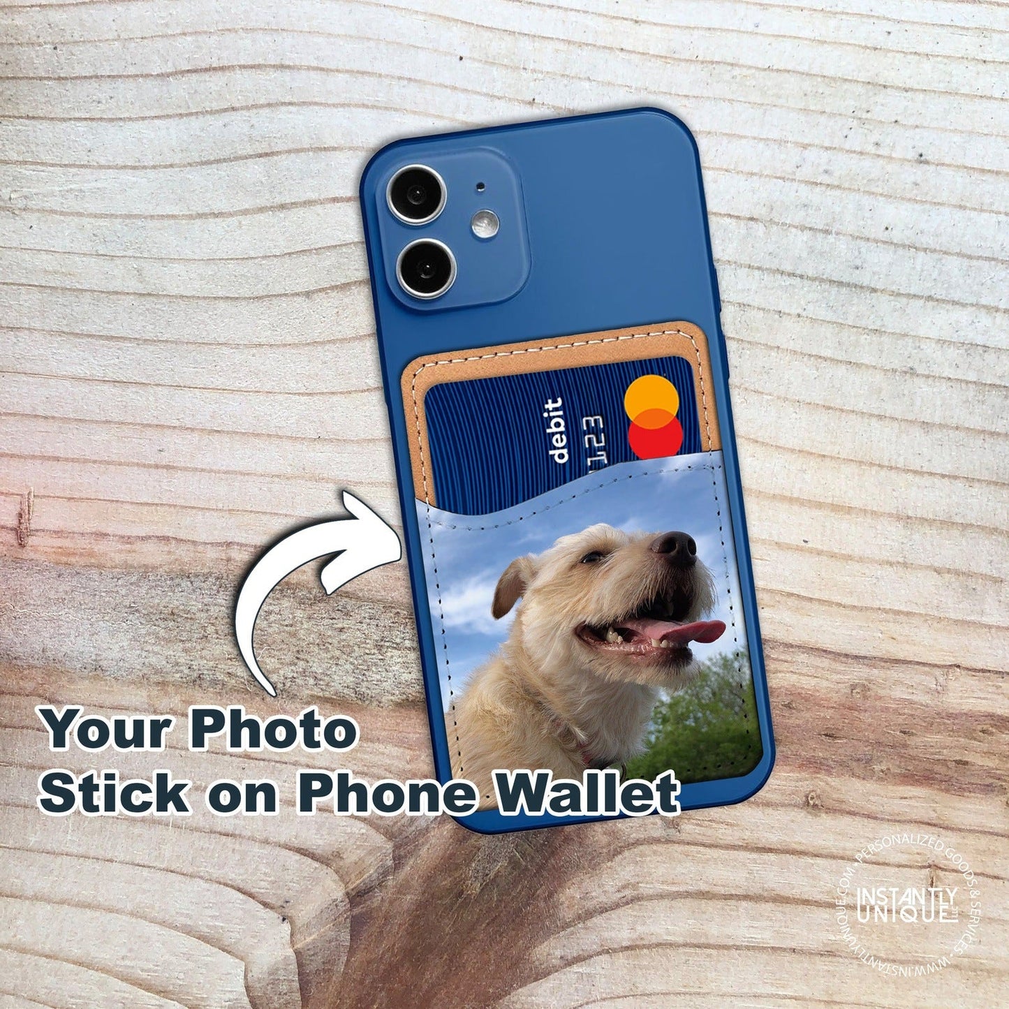 Custom Stick On Phone Wallet Card Holder with Picture - Add Your Photo