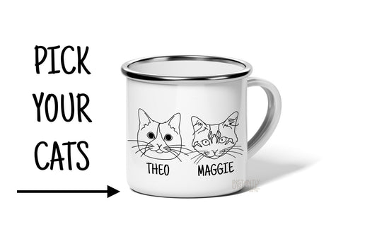 Pick Your Cat Breed - Cat Face 12oz Enamel Mug