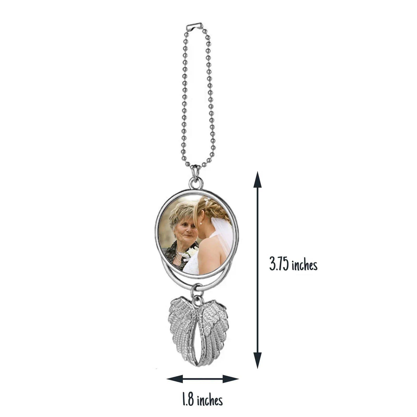 Your Wings Were Ready Quote - Custom Angel Wing Pendant with Your Photo