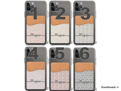 Lace Pattern Personalized Stick On Phone Wallet - Add Your Name