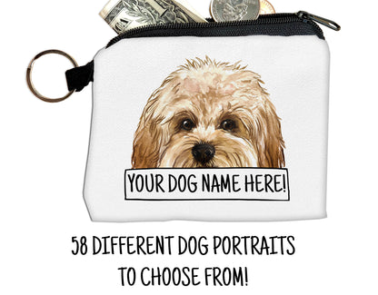 Add Your Dog Portrait and Name - Zipper Coin Purse